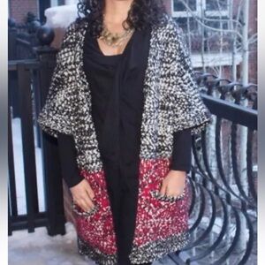 Forever 21 Oversized Cardigan Small Cable Knit Short Sleeve Boho Hippie Gypsy